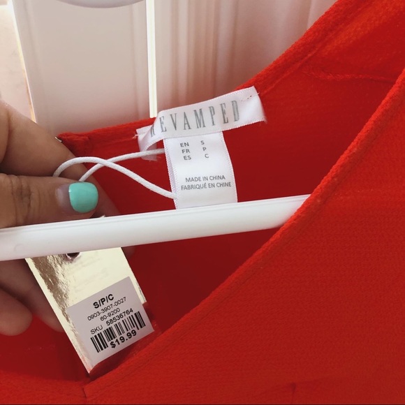 Orange Crepe Tie Crop Top - Picture 4 of 4